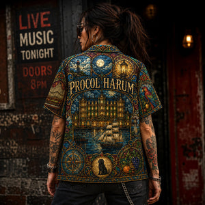 Procol Harum Hawaiian Shirt, Whiter Shade of Pale Button Up, Classic Art Rock Fan Gift