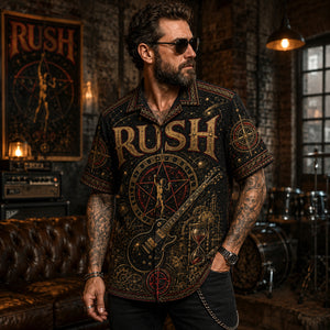 Rush Hawaiian Shirt, Clockwork Angels Button Up, Progressive Rock Collector Gift