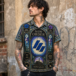 New Order Hawaiian Shirt, Blue Monday New Wave Button Up, Manchester Synth Music Fan Gift