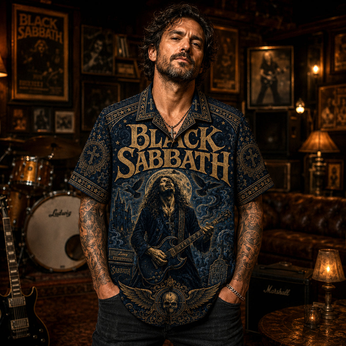 Black Sabbath Hawaiian Shirt, Sabbath Bloody Sabbath Button Up, Doom Rock Collector Gift