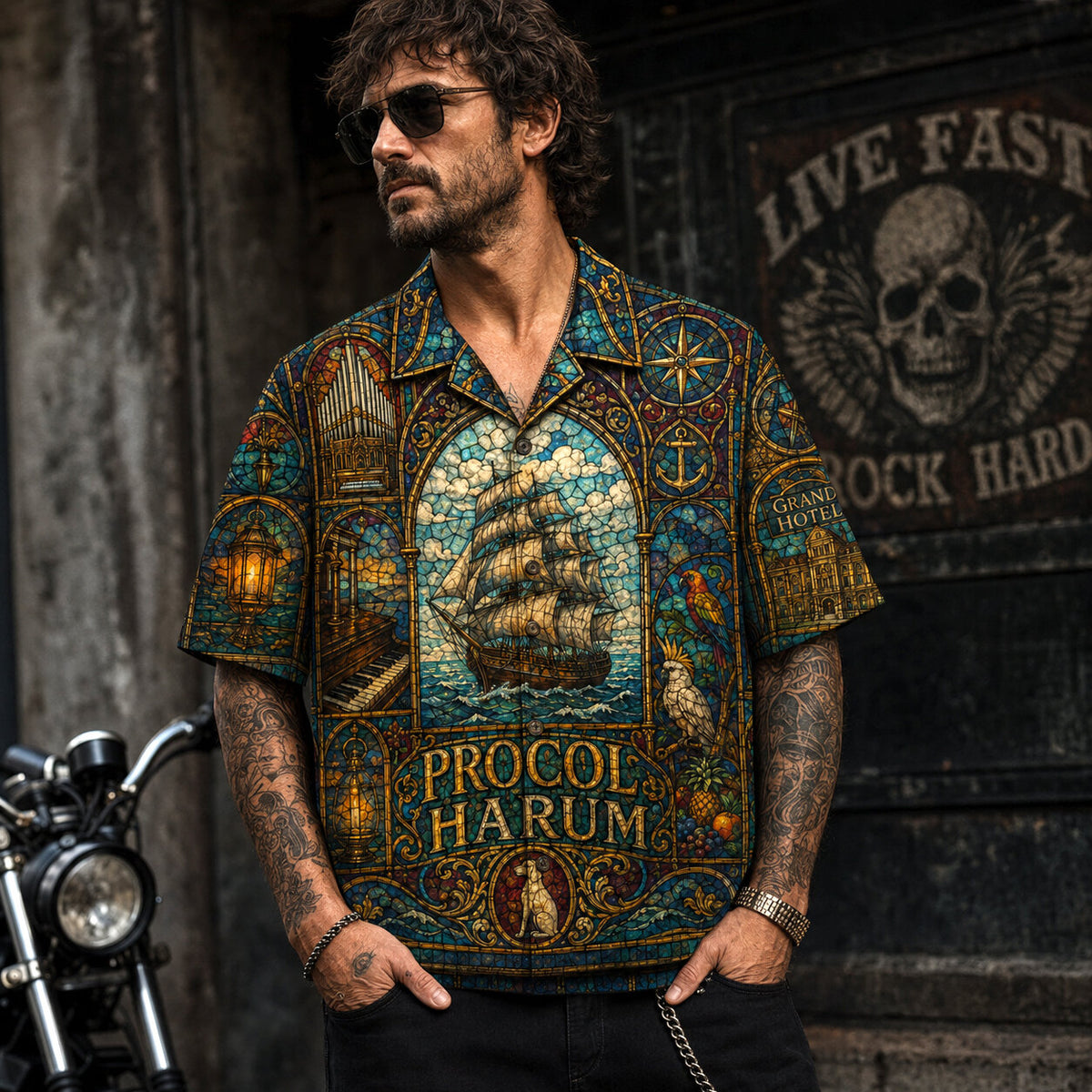Procol Harum Hawaiian Shirt, Whiter Shade of Pale Button Up, Classic Art Rock Fan Gift