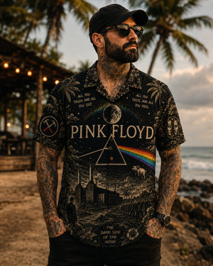 Pink Floyd The Dark Side of the Moon Hawaiian Shirt, Iconic Music Artwork Button Up, Rock Culture Fan Gift