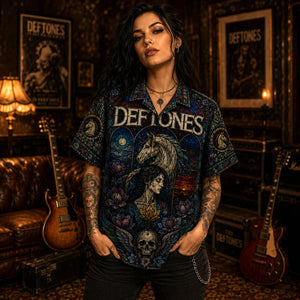 Deftones Hawaiian Shirt, Diamond Eyes Alt Metal Button Up, Beauty School Music Fan Gift