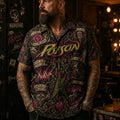 Poison Hawaiian Shirt, Open Up and Say Ahh Glam Button Up, Every Rose Has Its Thorn Fan Gift