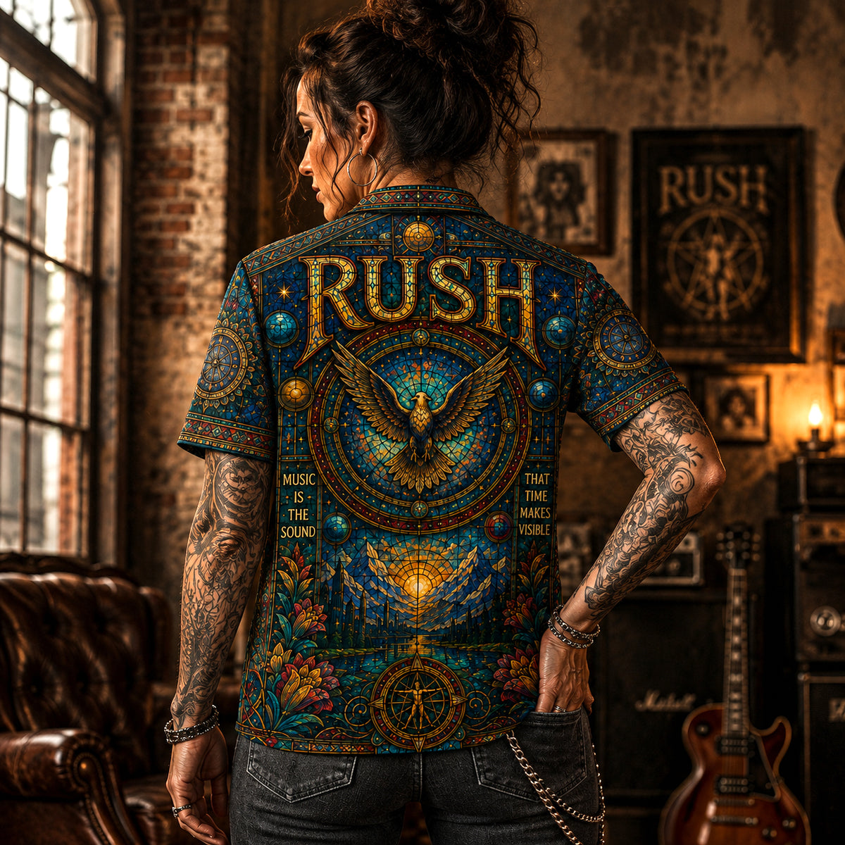 Rush Hawaiian Shirt, Signals Era Prog Button Up, Subdivisions Rock Fan Gift