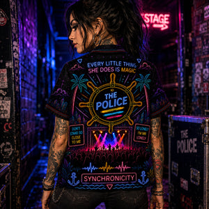 The Police Hawaiian Shirt, Every Breath You Take Button Up, Synchronicity New Wave Fan Gift