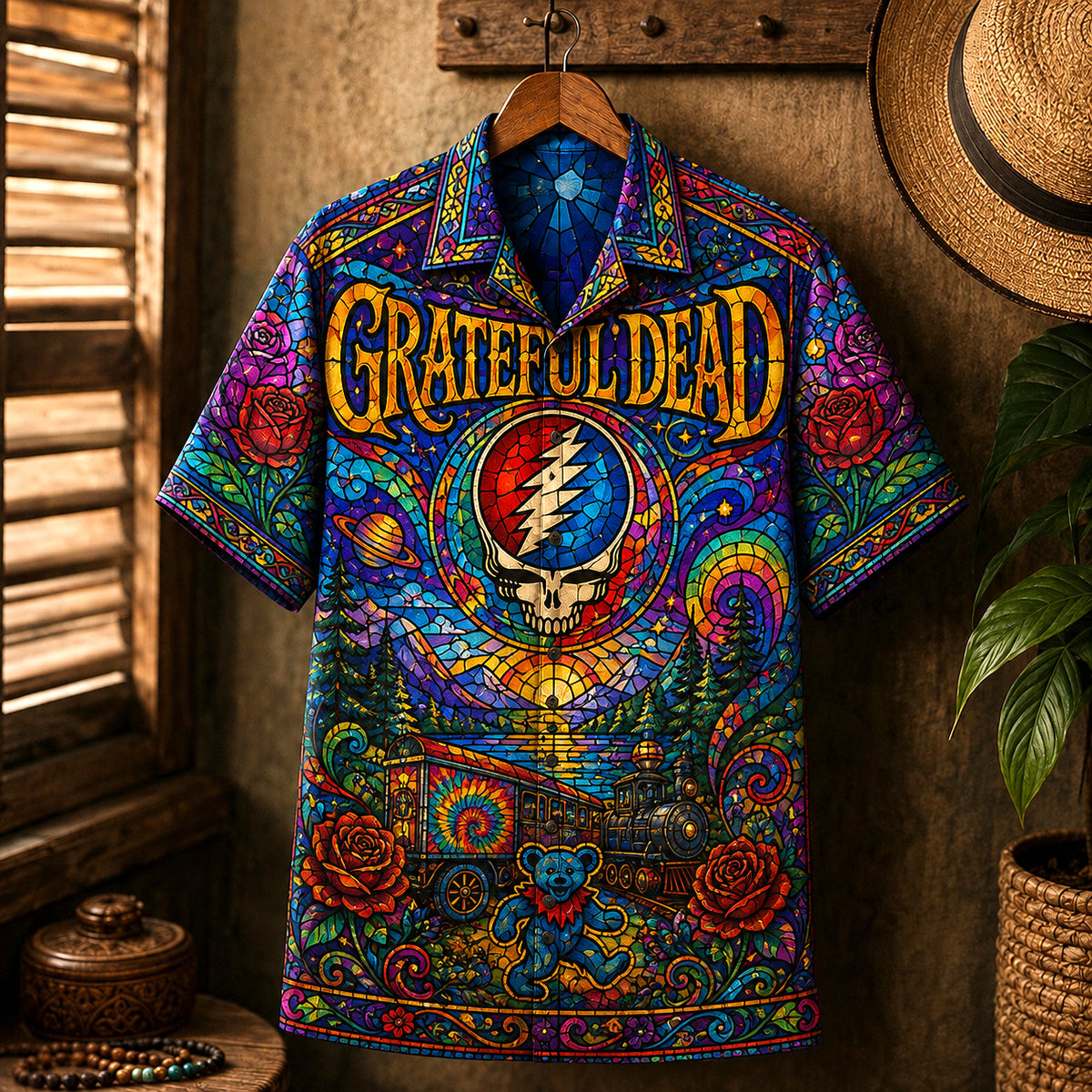 Grateful Dead Hawaiian Shirt, Terrapin Station Button Up, Deadhead Collector Gift
