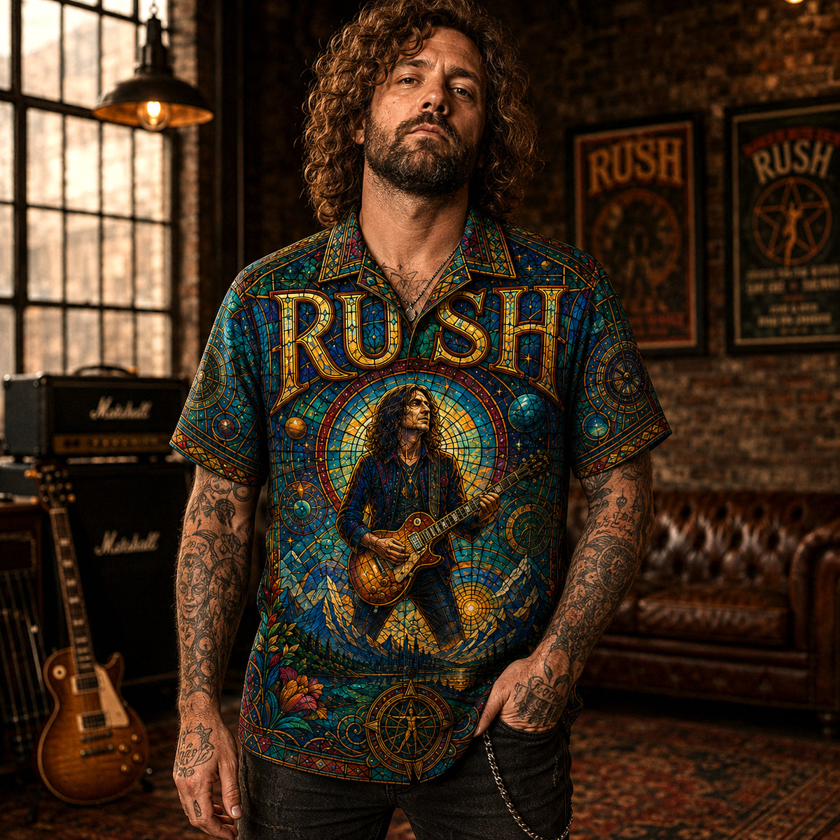 Rush Hawaiian Shirt, Signals Era Prog Button Up, Subdivisions Rock Fan Gift