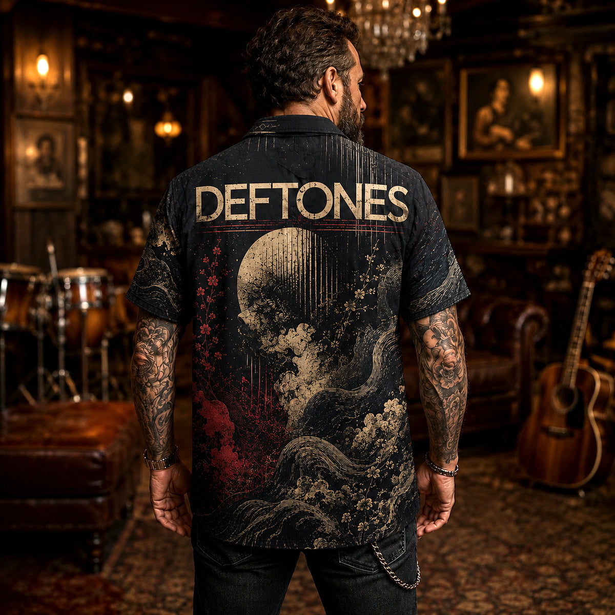 Deftones Hawaiian Shirt, Minerva Atmospheric Rock Button Up, Deftones Music Collector Gift