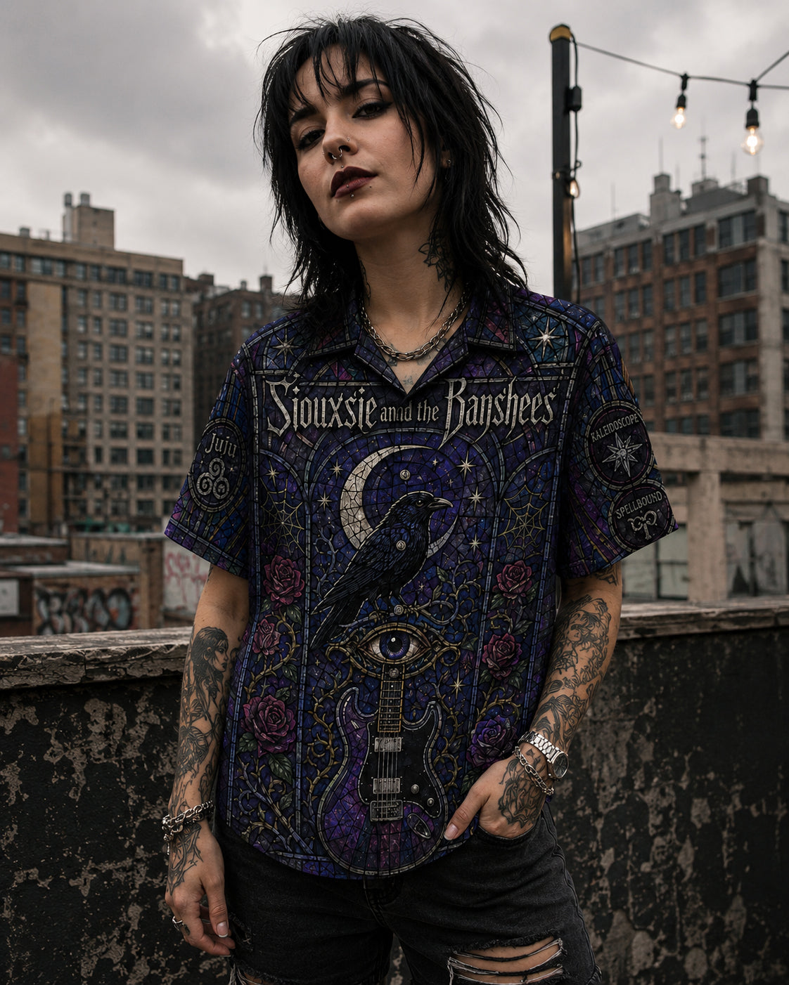 Siouxsie and the Banshees Hawaiian Shirt, Gothic Post Punk Button Up, Banshees Alternative Fan Gift