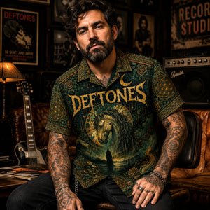 Deftones Hawaiian Shirt, Ohms Alternative Metal Button Up, Modern Heavy Music Fan Gift