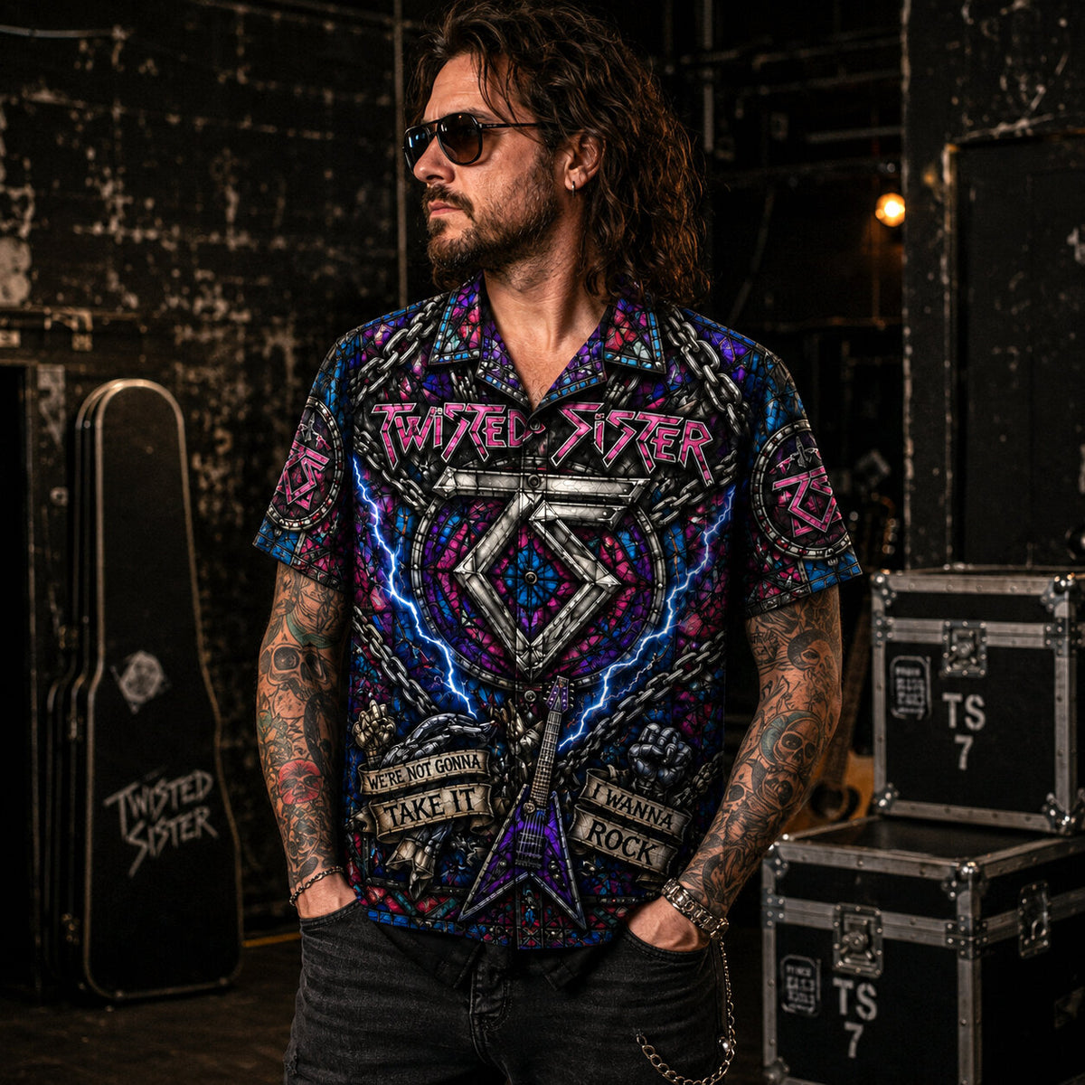 Twisted Sister Hawaiian Shirt, Stay Hungry Glam Metal Button Up, Were Not Gonna Take It Fan Gift