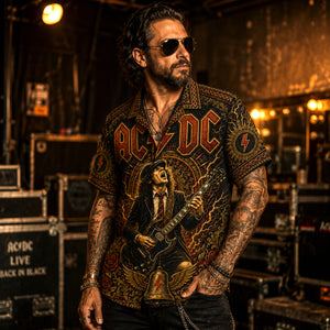 AC/DC Hawaiian Shirt, Powerage Era Button Up, Classic Rock Collector Gift