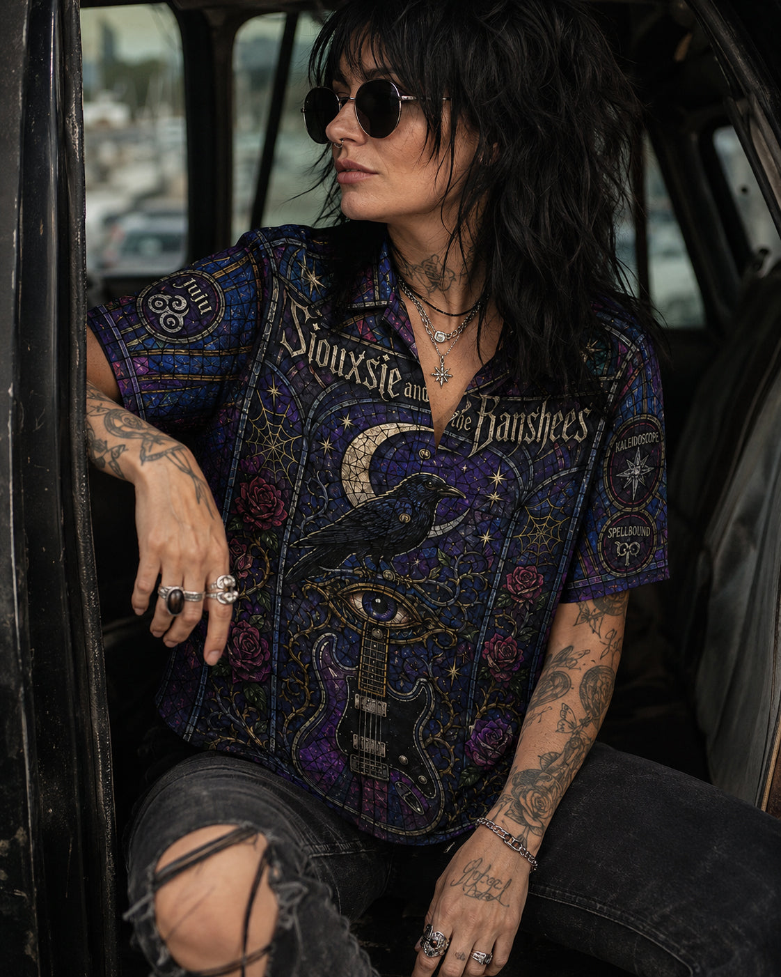 Siouxsie and the Banshees Hawaiian Shirt, Gothic Post Punk Button Up, Banshees Alternative Fan Gift