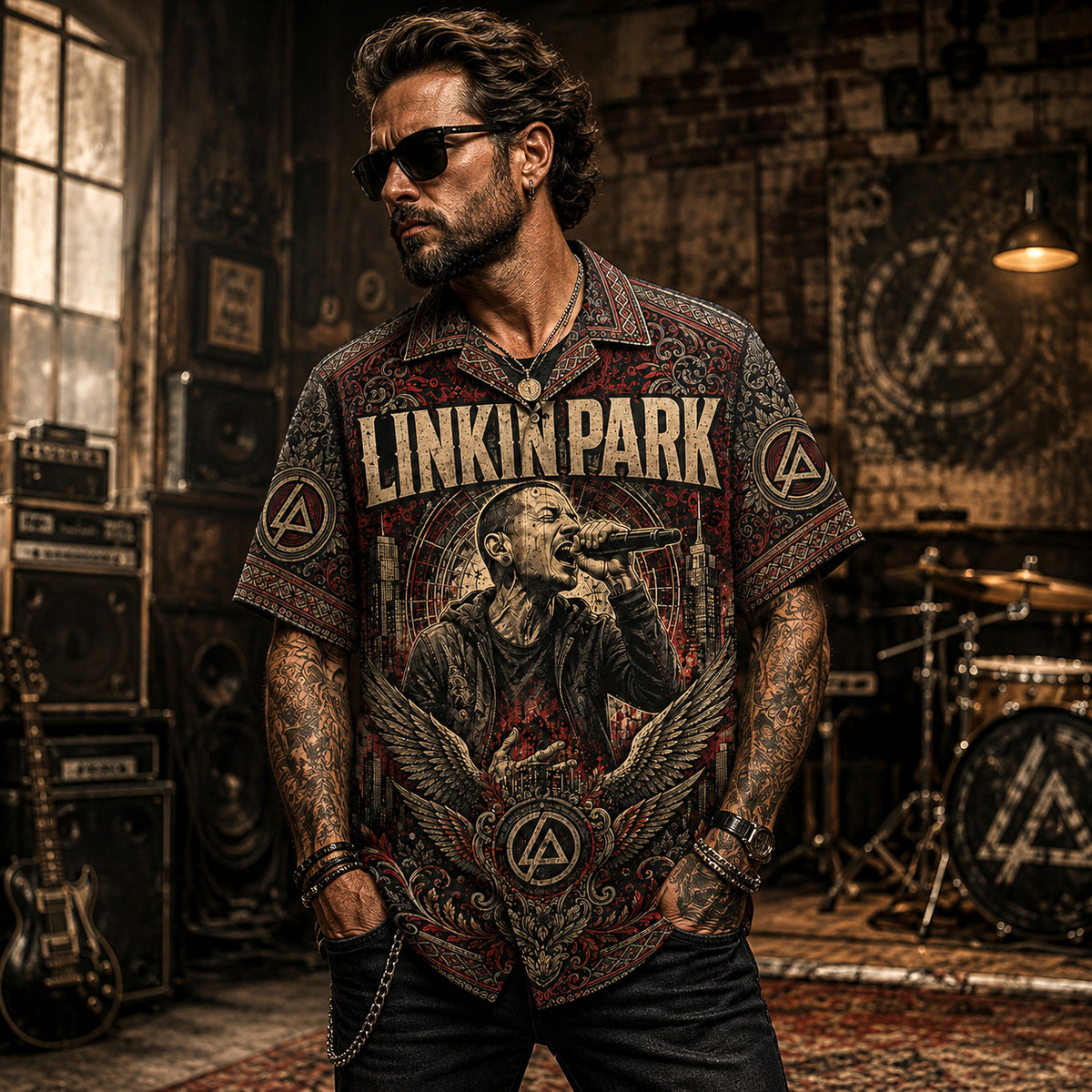 Linkin Park Hawaiian Shirt, In the End Nu Metal Button Up, Hybrid Theory Fan Gift