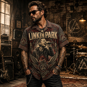 Linkin Park Hawaiian Shirt, In the End Nu Metal Button Up, Hybrid Theory Fan Gift