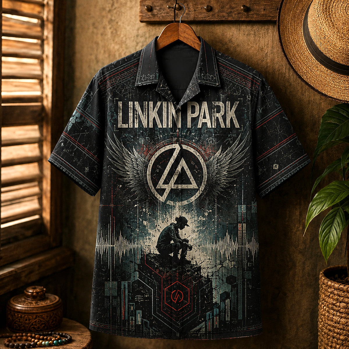 Linkin Park Hawaiian Shirt, Crawling Nu Metal Button Up, Early Era Rock Fan Gift