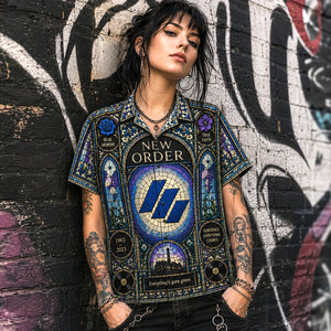 New Order Hawaiian Shirt, Blue Monday New Wave Button Up, Manchester Synth Music Fan Gift