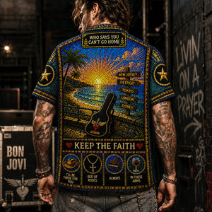 Bon Jovi Hawaiian Shirt, Slippery When Wet Rock Button Up, Livin on a Prayer Fan Gift