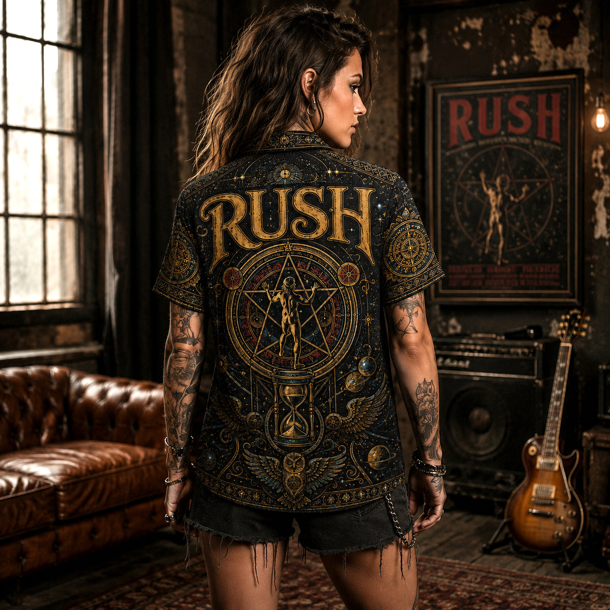 Rush Hawaiian Shirt, Fly by Night Prog Button Up, Classic Trio Music Fan Gift