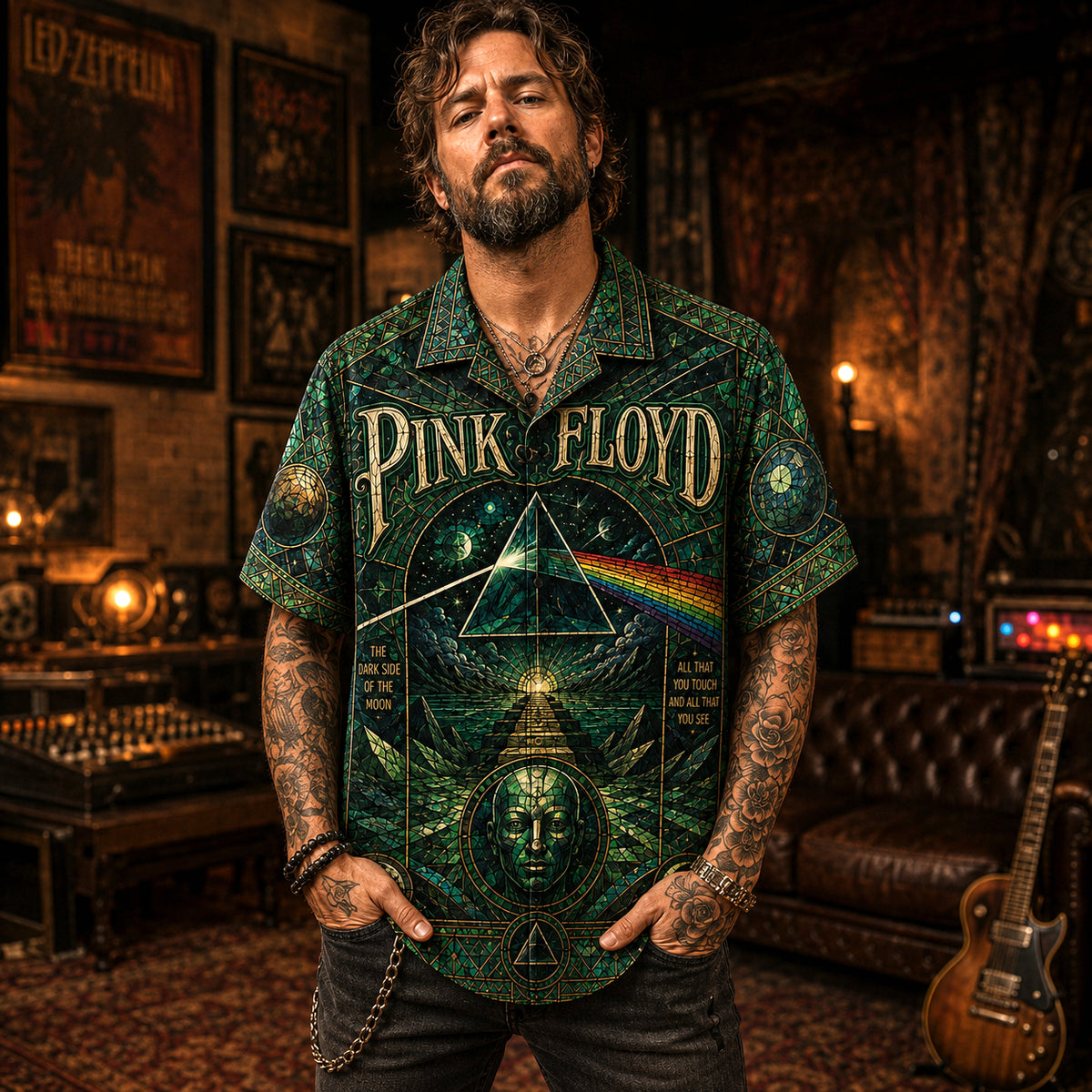 Pink Floyd Hawaiian Shirt, Shine On Prog Rock Button Up, Wish You Were Here Collector Gift