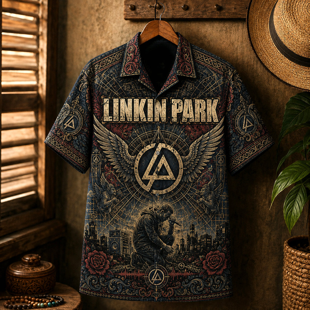 Linkin Park Hawaiian Shirt, Living Things Button Up, Burn It Down Music Fan Gift