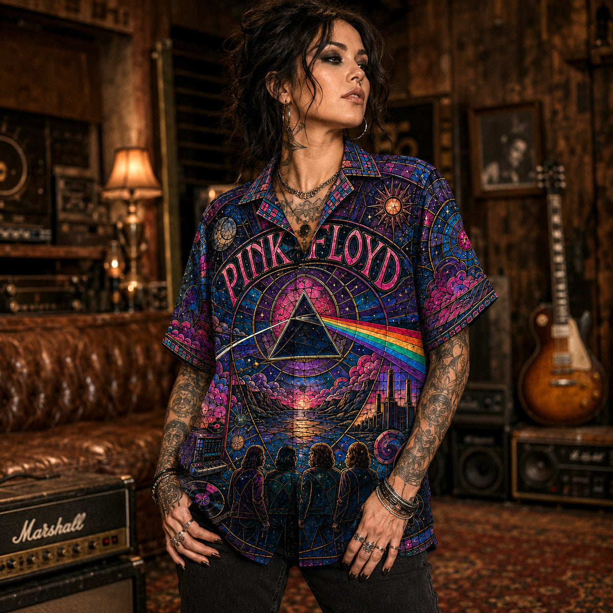 Pink Floyd Hawaiian Shirt, Division Bell Button Up, Classic Album Fan Gift