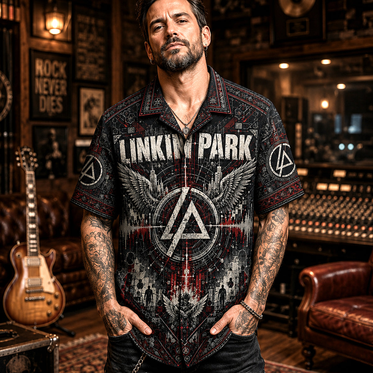 Linkin Park Hawaiian Shirt, Meteora Era Button Up, Numb Rock Fan Gift, Collector Gift