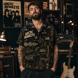 Arctic Monkeys Hawaiian Shirt, AM Indie Rock Button Up, Do I Wanna Know Music Fan Gift