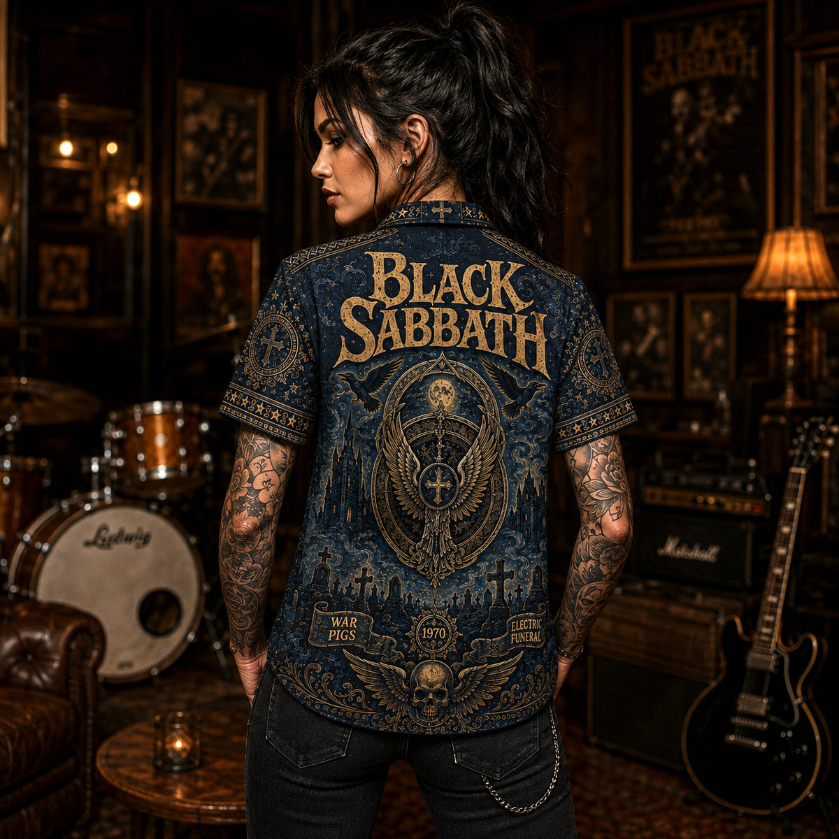 Black Sabbath Hawaiian Shirt, Sabbath Bloody Sabbath Button Up, Doom Rock Collector Gift