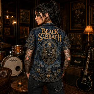 Black Sabbath Hawaiian Shirt, Sabbath Bloody Sabbath Button Up, Doom Rock Collector Gift