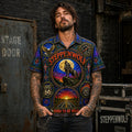 Steppenwolf Inspired Stained Glass Hawaiian Shirt, Born to Be Wild Rock Button Up, Magic Carpet Ride Fan Gift