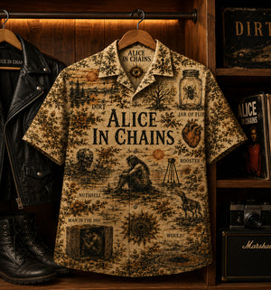 Alice in Chains The Dirt Is Buried Deep Hawaiian Shirt, Dirt Grunge Metal Button Up, Man in the Box Music Fan Gift
