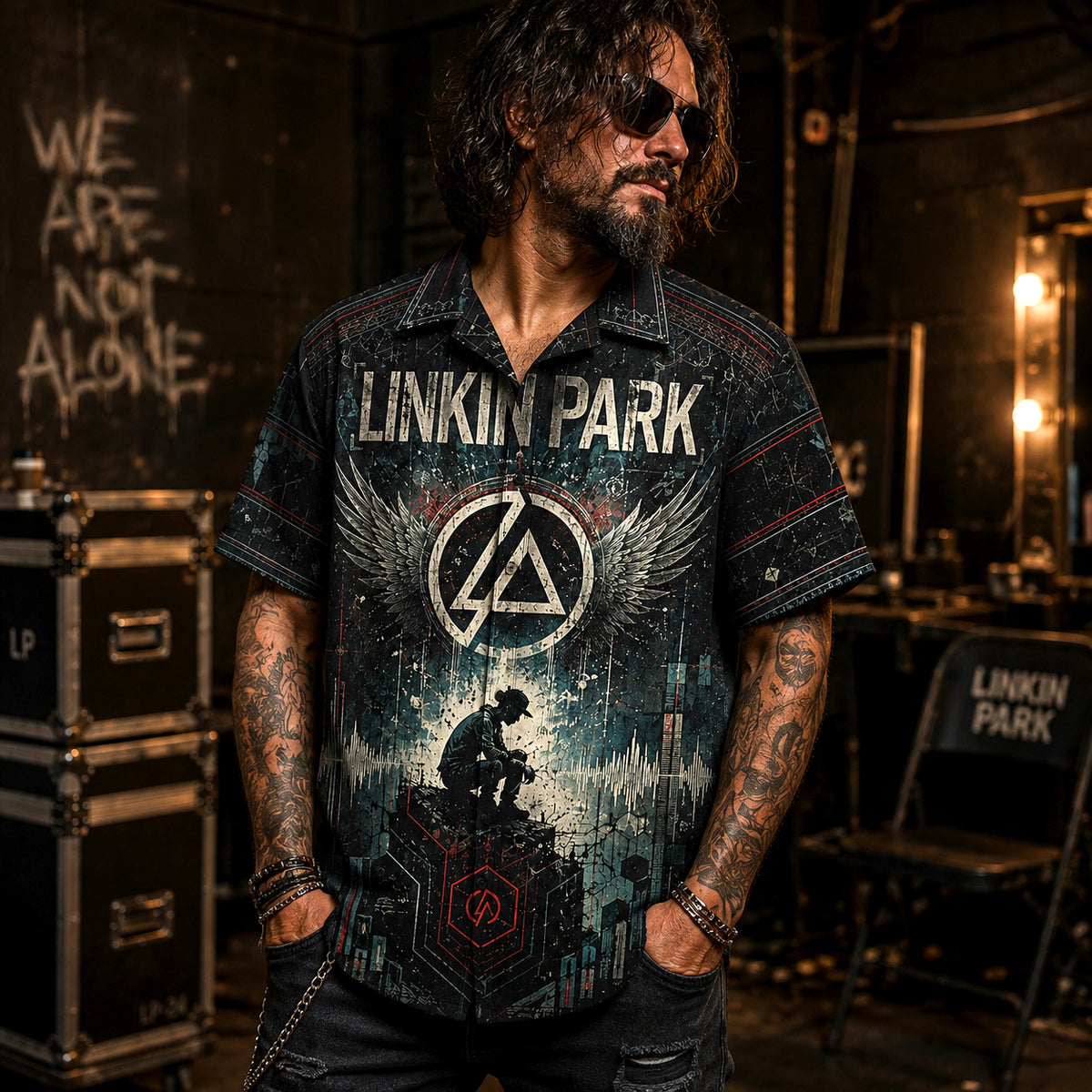 Linkin Park Hawaiian Shirt, Crawling Nu Metal Button Up, Early Era Rock Fan Gift