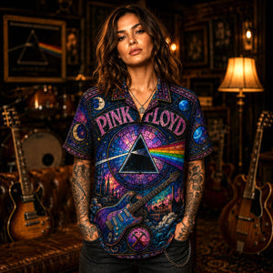 Pink Floyd Hawaiian Shirt, Meddle Era Prog Button Up, Echoes Rock Fan Gift
