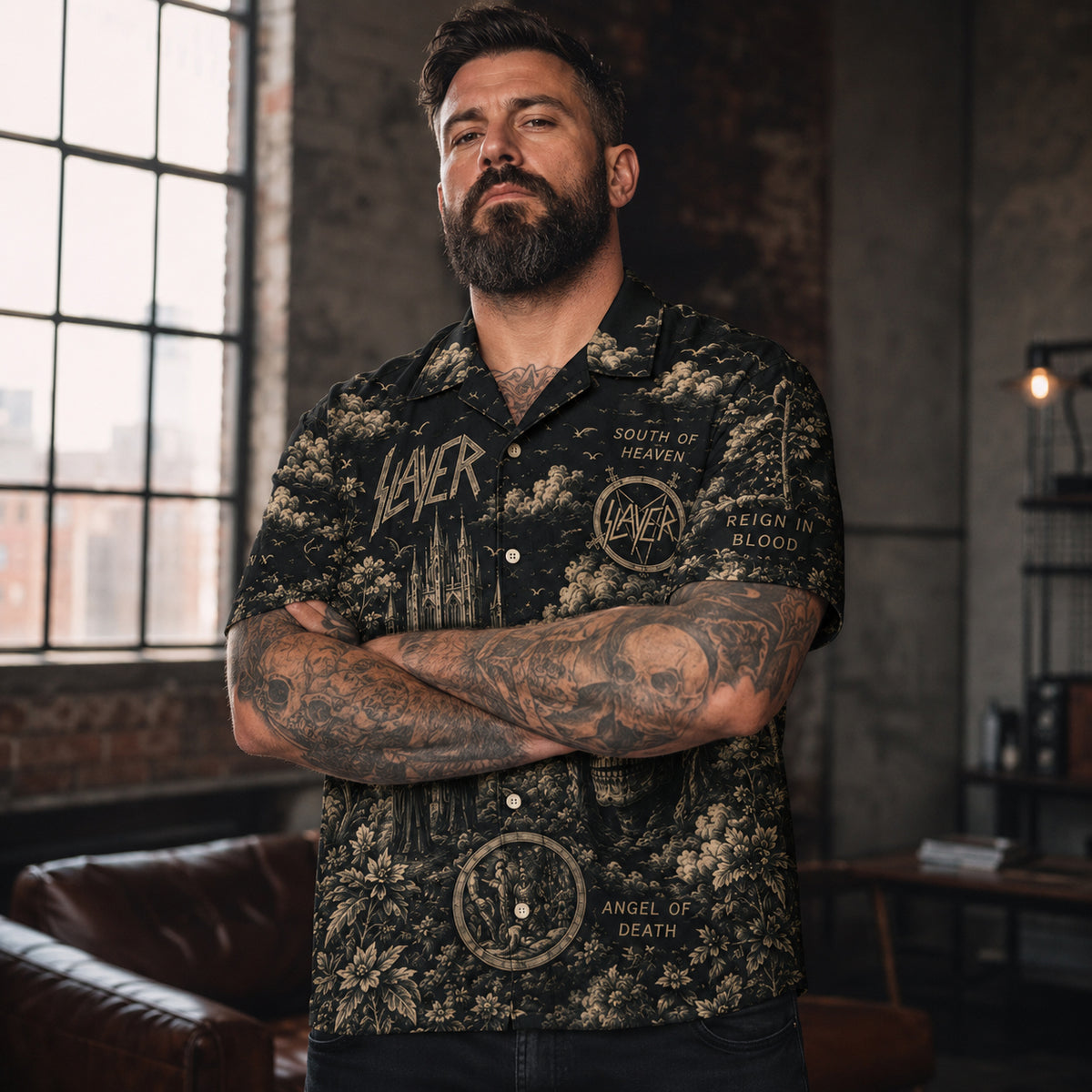 Slayer South of Heaven Hawaiian Shirt, Stage Ready Rock Button Up, Festival Music Collector Gift