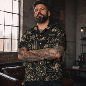 Slayer South of Heaven Hawaiian Shirt, Stage Ready Rock Button Up, Festival Music Collector Gift