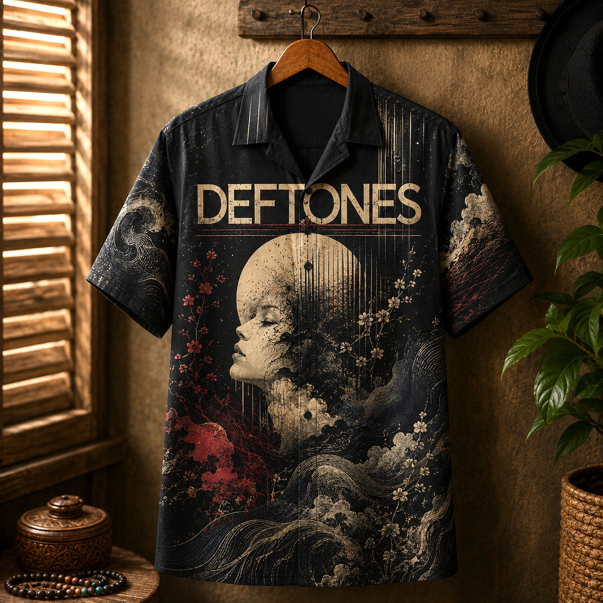 Deftones Hawaiian Shirt, Minerva Atmospheric Rock Button Up, Deftones Music Collector Gift