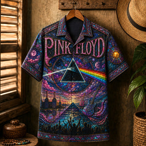Pink Floyd Hawaiian Shirt, Piper at the Gates Button Up, Psychedelic Music Fan Gift