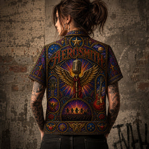 Aerosmith Hawaiian Shirt, Dream On Classic Rock Button Up, Walk This Way Music Fan Gift