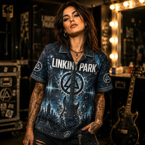 Linkin Park Hawaiian Shirt, Papercut Alternative Button Up, Hybrid Theory Collector Gift