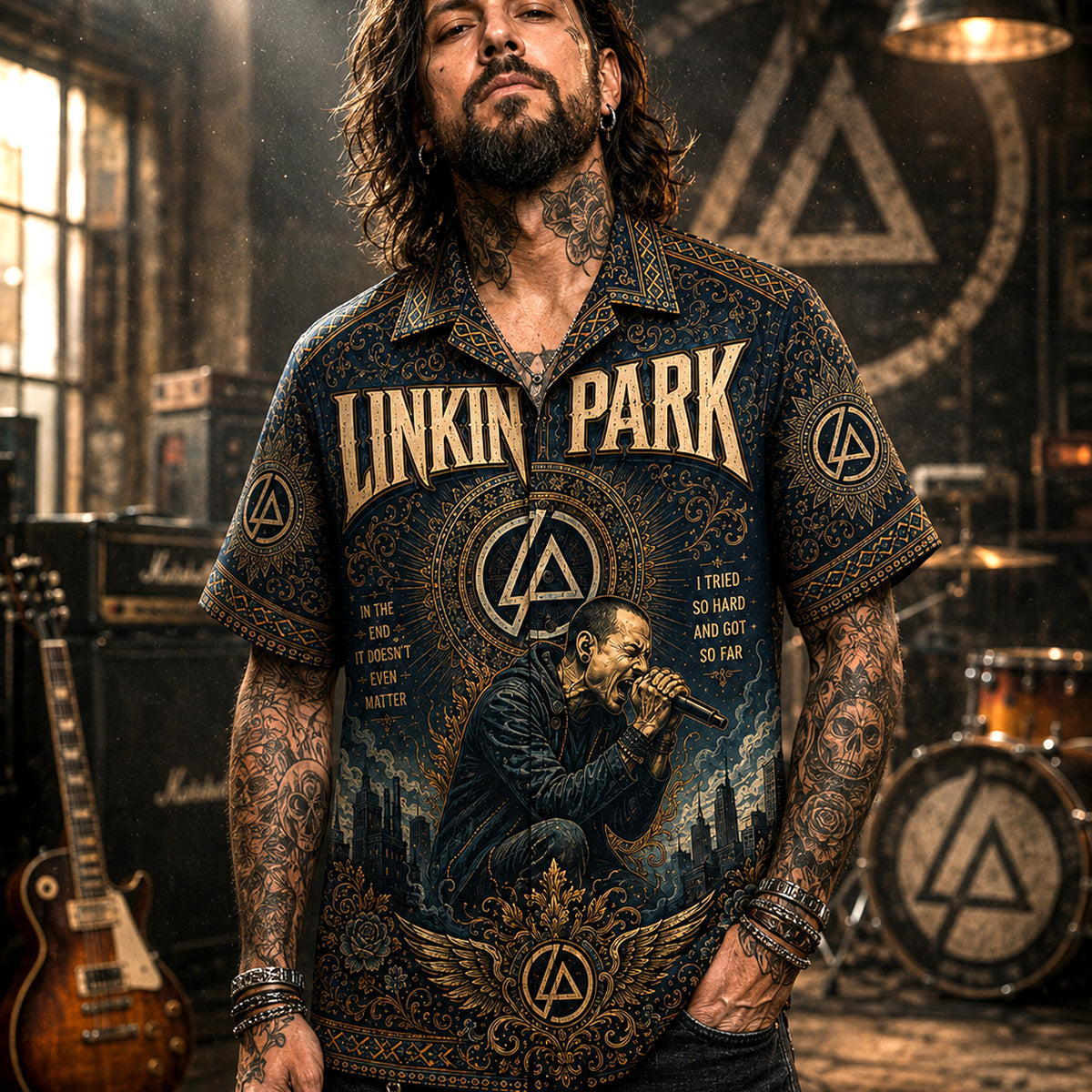 Linkin Park Hawaiian Shirt, Minutes to Midnight Button Up, What Ive Done Fan Gift