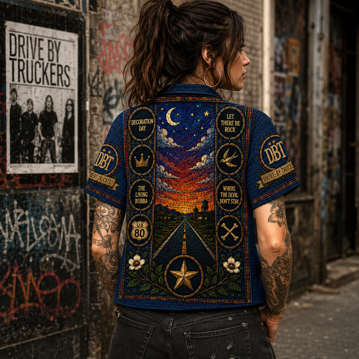 Drive-By Truckers Hawaiian Shirt, Southern Rock Storytelling Button Up, Alt Country Music Fan Gift
