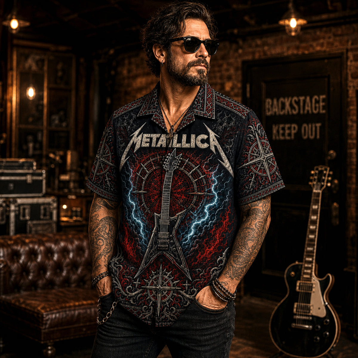 Metallica Hawaiian Shirt, One Thrash Metal Button Up, Justice Era Music Fan Gift
