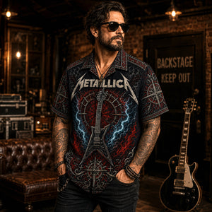 Metallica Hawaiian Shirt, One Thrash Metal Button Up, Justice Era Music Fan Gift