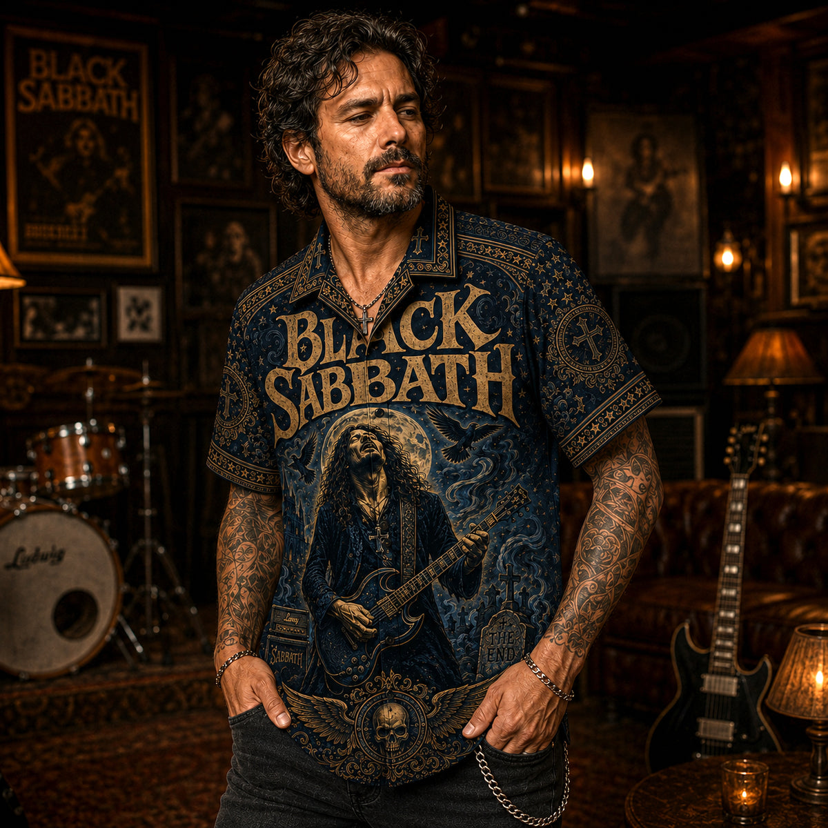 Black Sabbath Hawaiian Shirt, Sabbath Bloody Sabbath Button Up, Doom Rock Collector Gift