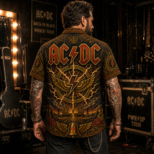 AC/DC Hawaiian Shirt, Powerage Era Button Up, Classic Rock Collector Gift