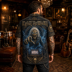 Iron Maiden Hawaiian Shirt, Piece of Mind Metal Button Up, Flight of Icarus Fan Gift