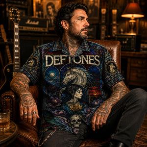 Deftones Hawaiian Shirt, Diamond Eyes Alt Metal Button Up, Beauty School Music Fan Gift
