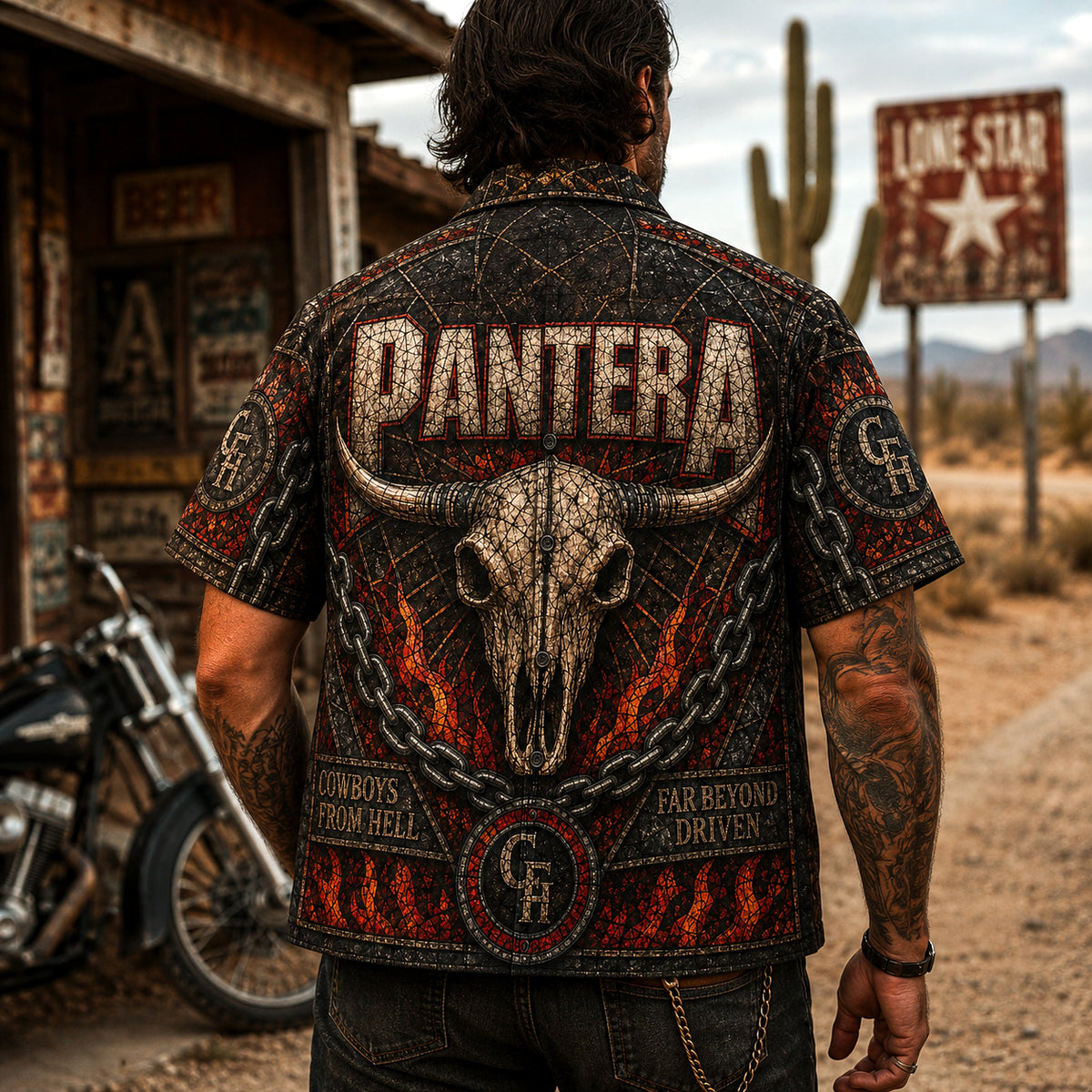Pantera Stained Hawaiian Shirt, Stage Ready Rock Button Up, Festival Music Collector Gift